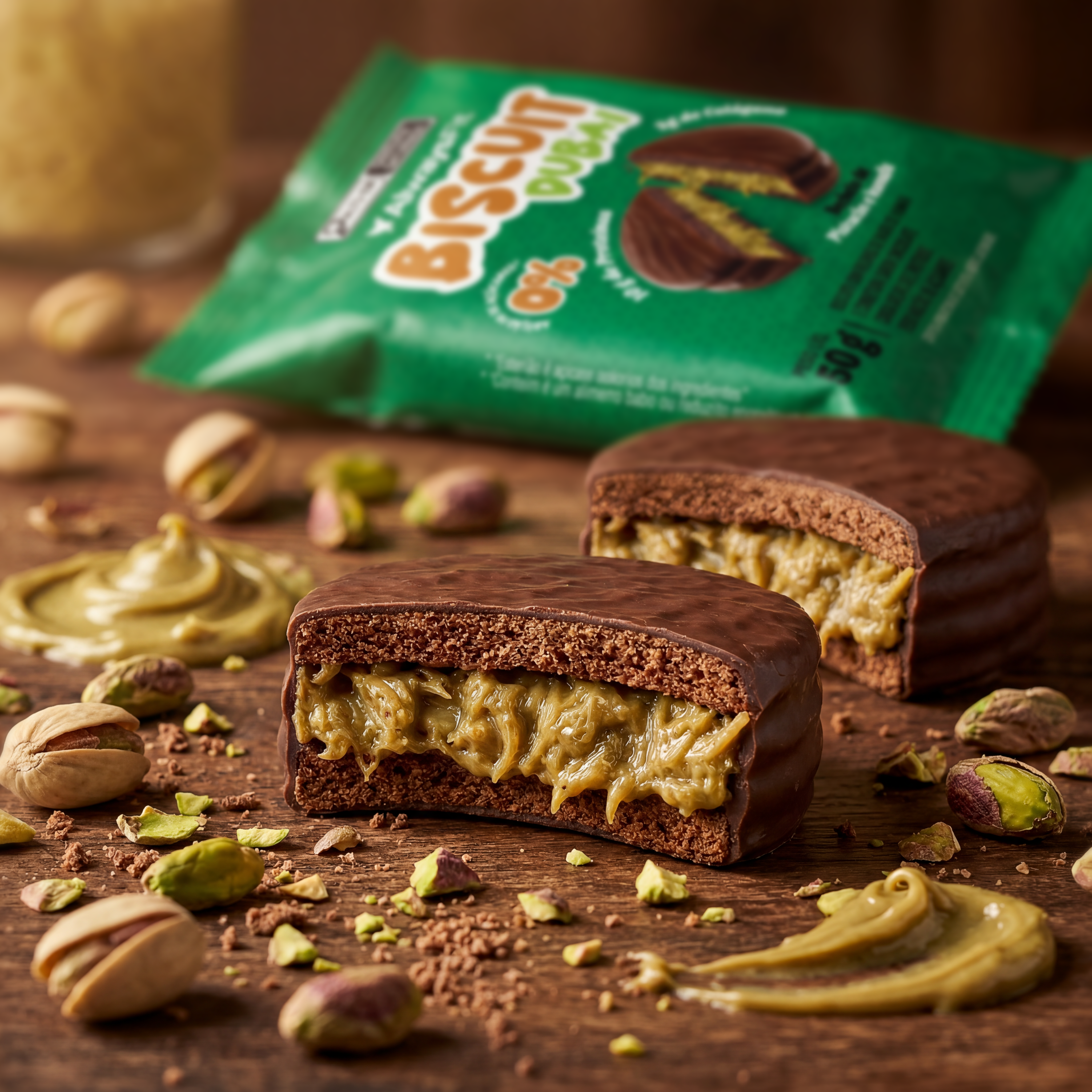 Display 4x Alfajor Biscuit Dubai Pistache + Knafeh – Snack Proteico Always Fit