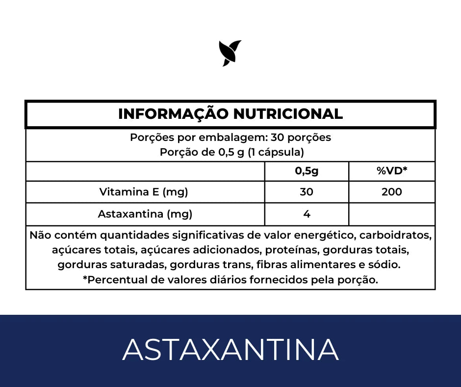 Astaxantina com Vitamina E e TCM — Suplemento alimentar em cápsulas