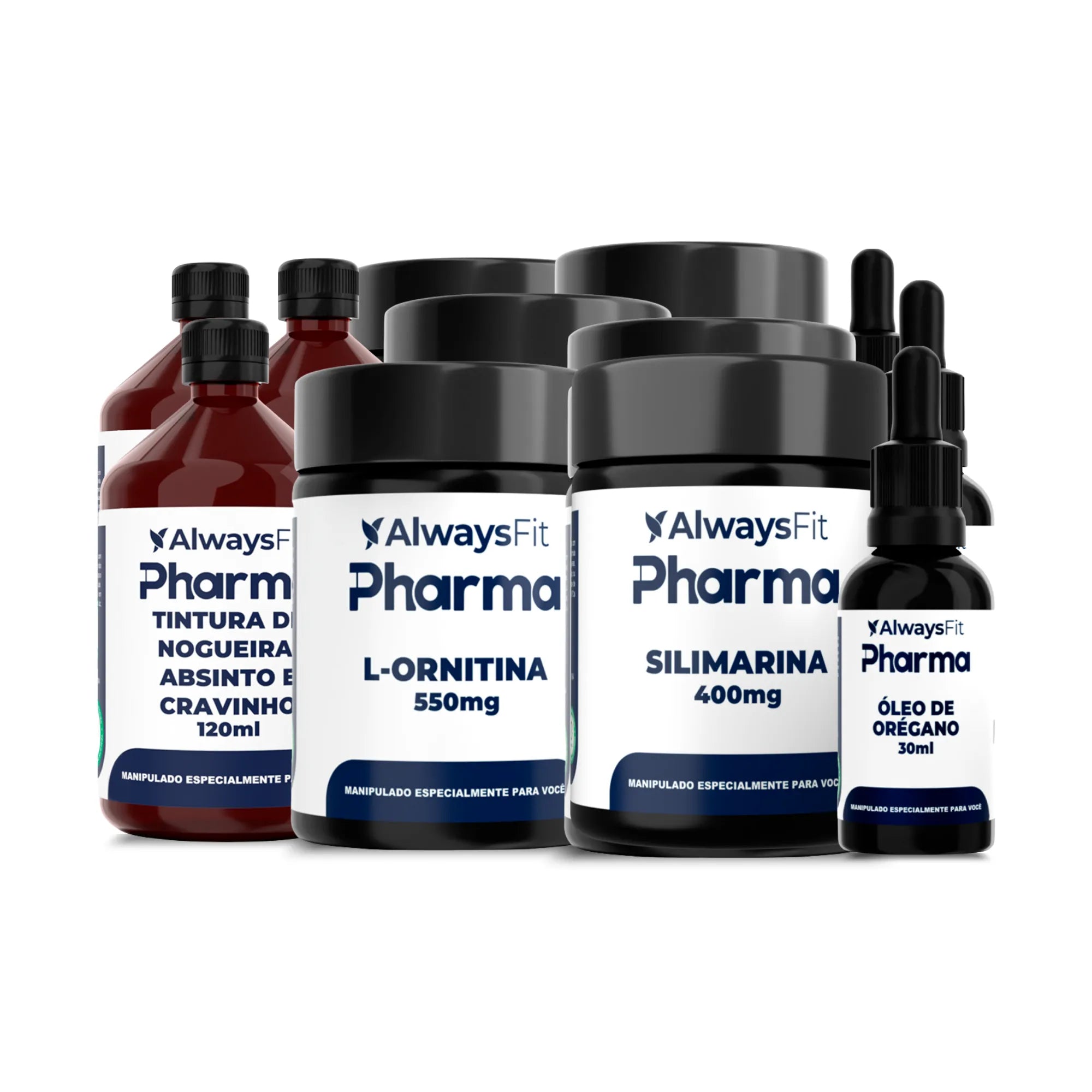 Kit 4 - Desparasitação - Tintura de Nogueira Negra + Cravo + Artemísia, Silimarina, Ornitina, Óleo de Orégano – 30 Dias