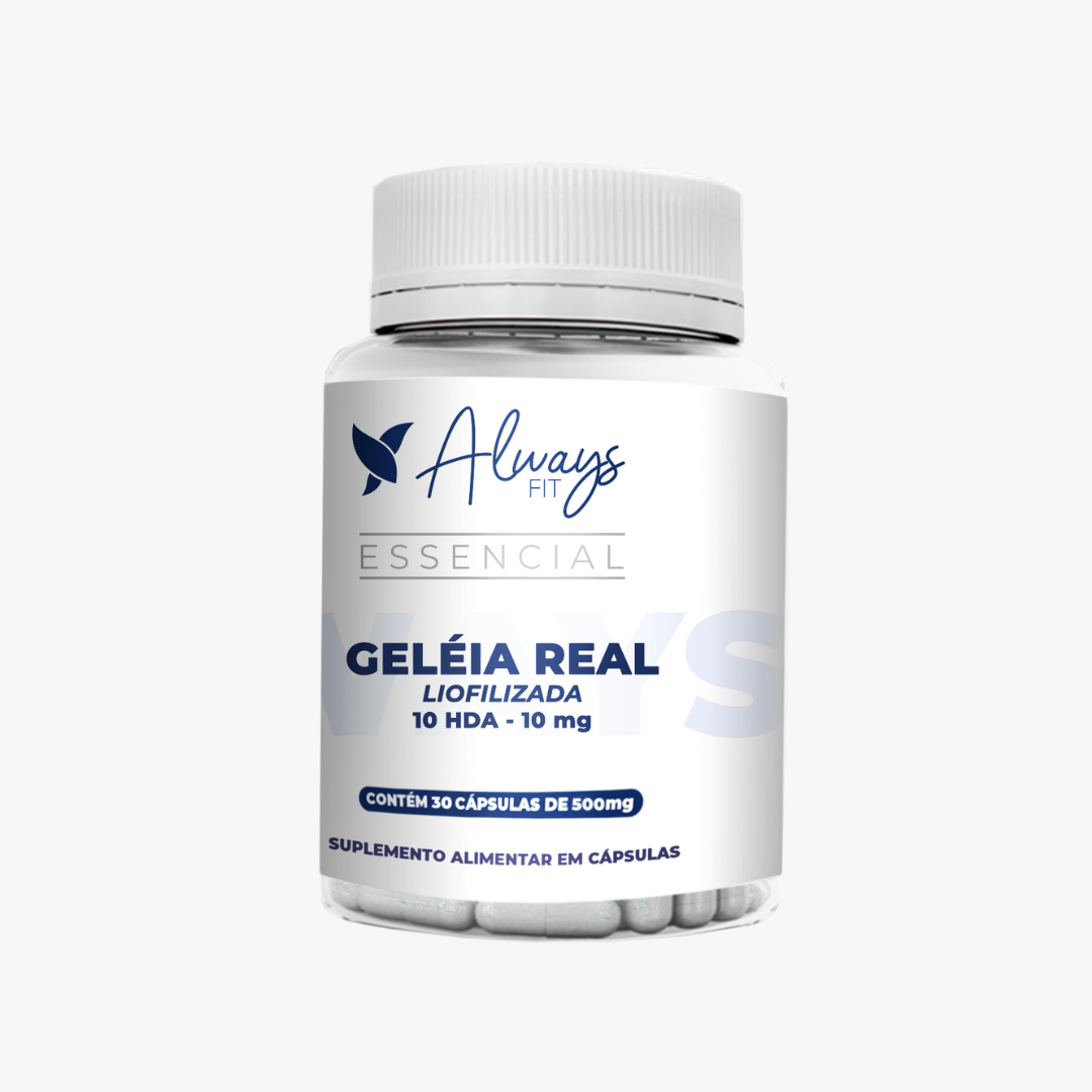Geleia Real Liofilizada com 10-HDA — Suplemento alimentar em cápsulas