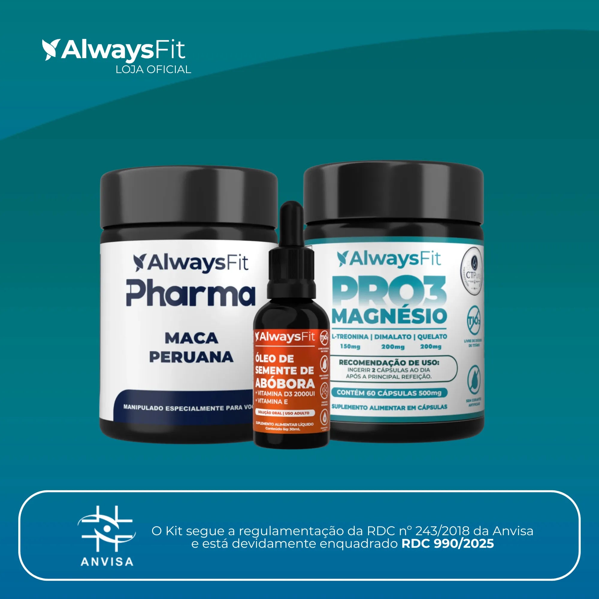 Kit 16 - Óleo semente de abóbora + Maca Peruana + Pro3