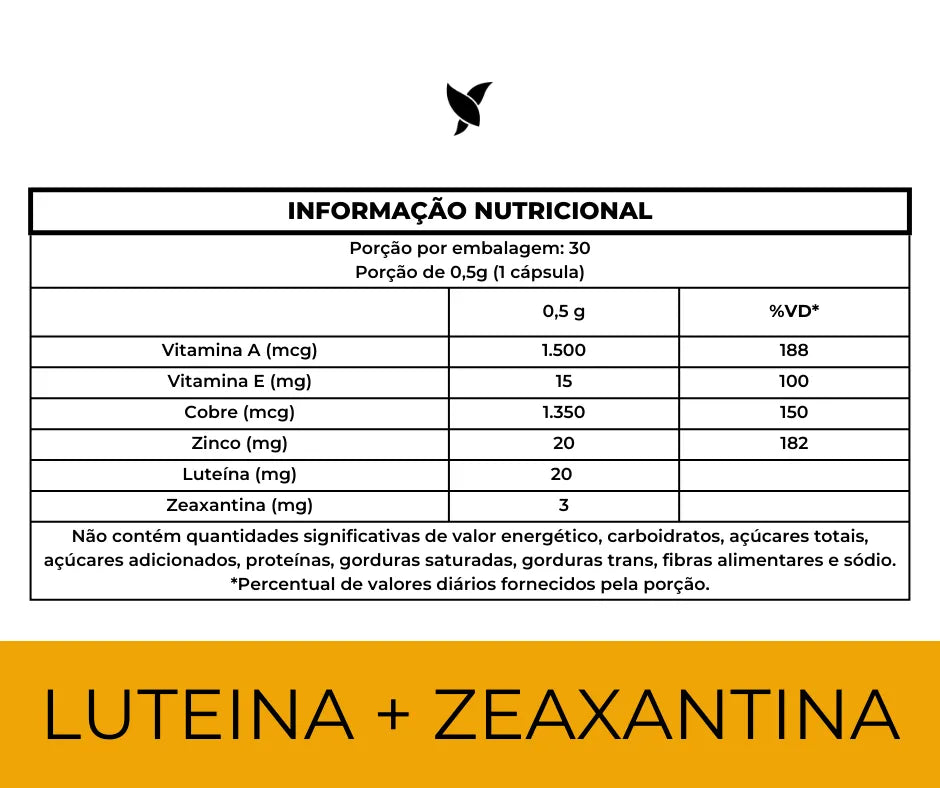 Luteína & Zeaxantina  — Suplemento alimentar em cápsulas
