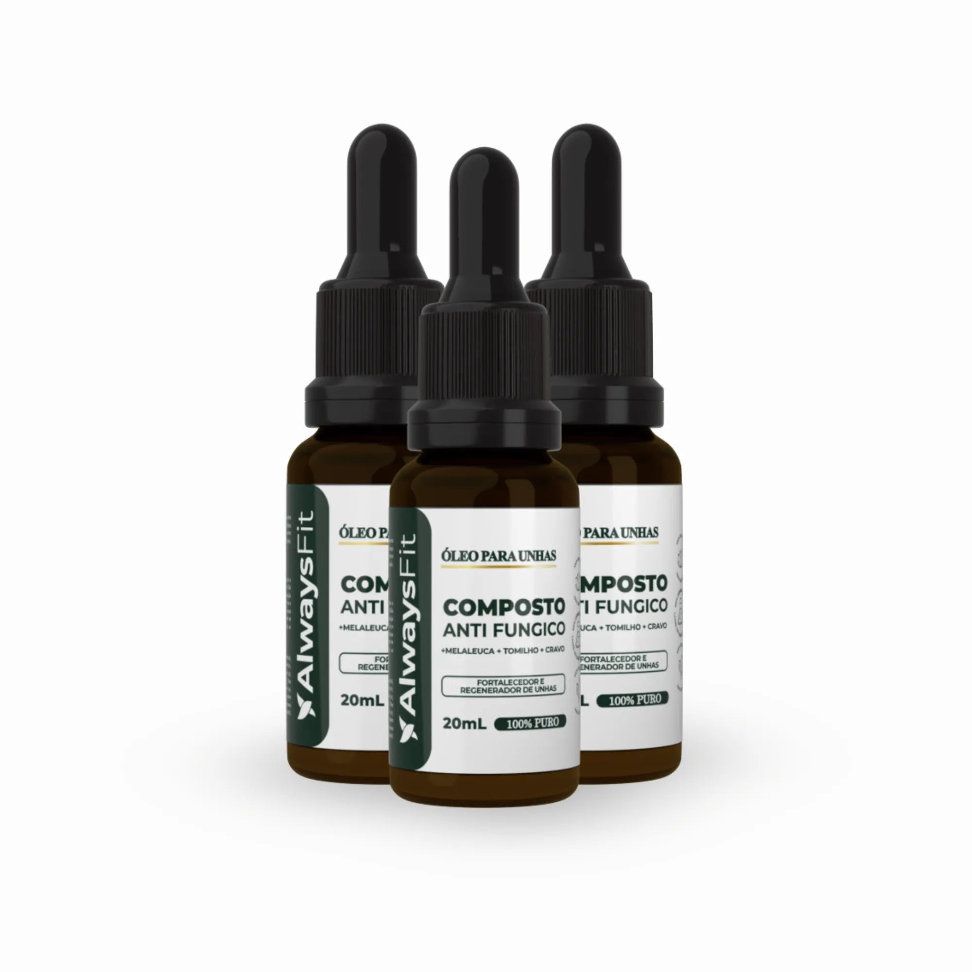 Mix de Óleos Pronto para Fungos Unha (Óleo Essencial de Cravo, Tomilho e Melaleuca) Always Fit – Ação Antisséptica e Restauradora | 20ml