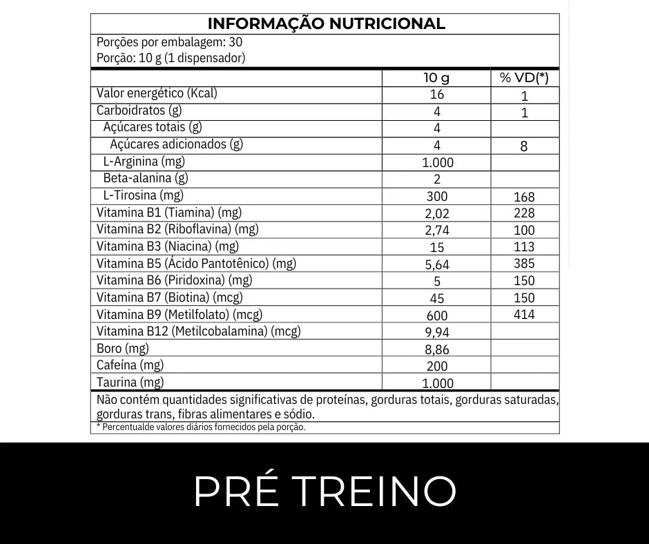 Pré-Treino Always Fit — Suplemento alimentar em pó (sabor limão)
