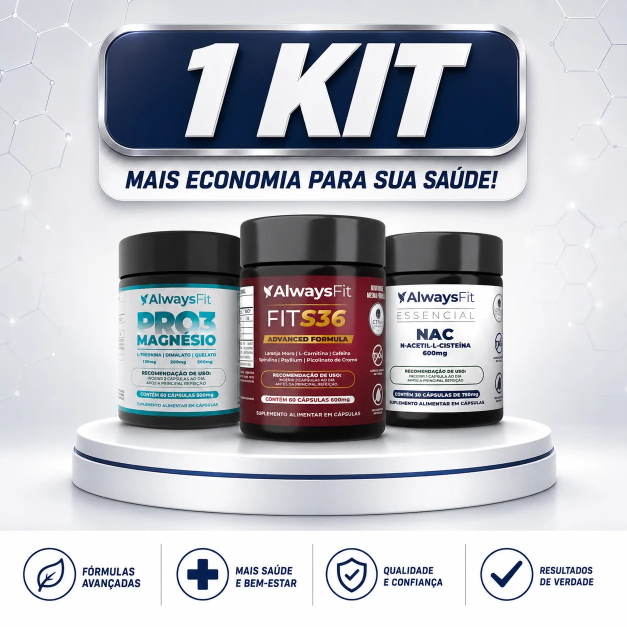 Kit 29 - Pro3Magnésio + FitS36 + Nac
