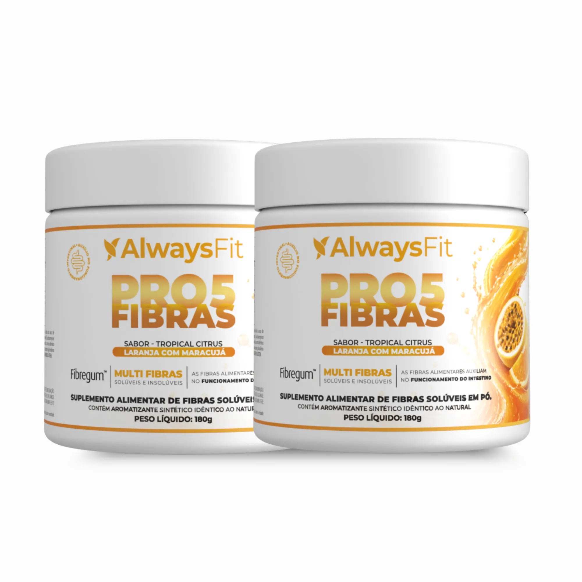 Pro5Fibras - Saúde Intestinal - Sabor  Laranja com Maracujá