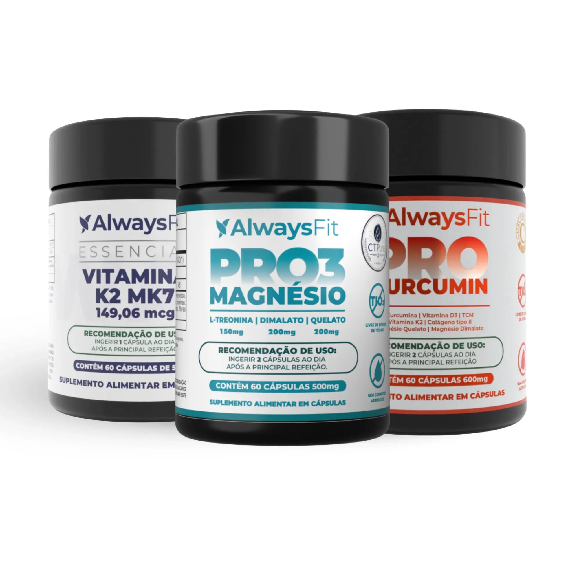 Kit 20 - ProCurcumin, Pro3Magnésio e Vitamina K2-MK7