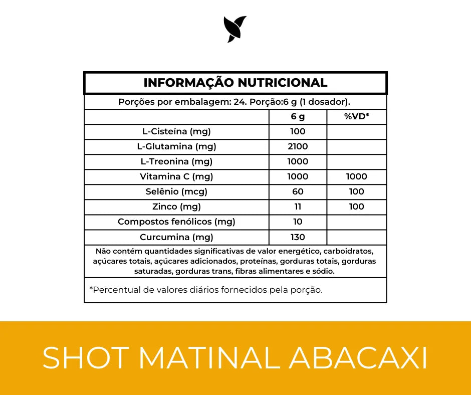 Shot Matinal — Suplemento alimentar em pó (sabor abacaxi)