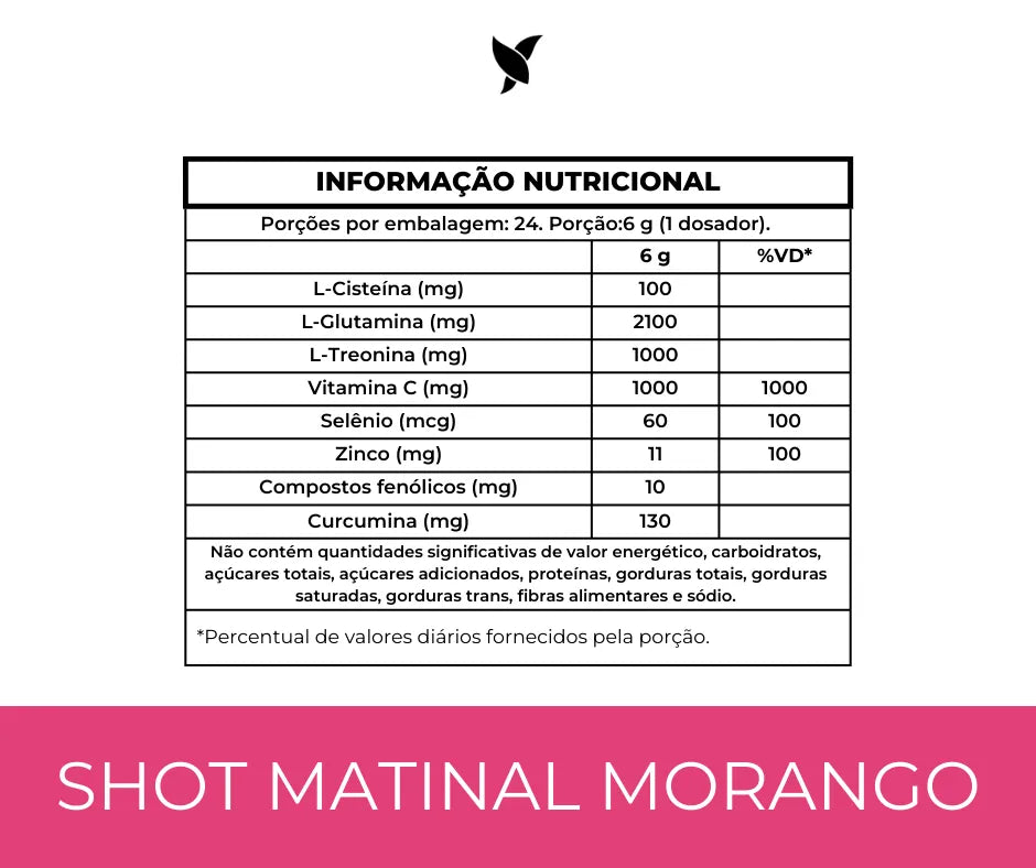 Shot Matinal — Suplemento alimentar em pó (sabor morango)