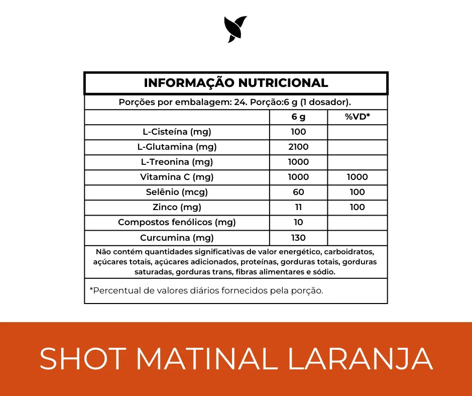 Shot Matinal — Suplemento alimentar em pó (sabor laranja)